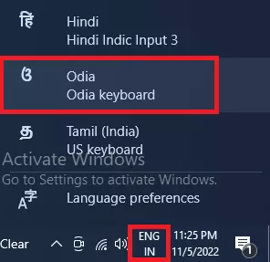 Enable Odia Keyboard Windows 10